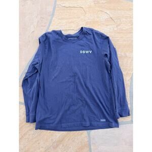Dutch Bros Coffee Life Is Good Blue Long Sleeve T Shirt Circle Logo Men’s XL